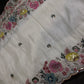 Designer Tissue Organza White Saree with Pearl Embroidery - 