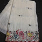 Designer Tissue Organza White Saree with Pearl Embroidery - 