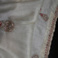 Designer Tissue Organza White Hand  Embroidery Saree - 