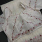 Designer Tissue Organza White Hand  Embroidery Saree - 