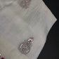Designer Tissue Organza White Hand  Embroidery Saree - 