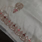 Designer Tissue Organza White Hand  Embroidery Saree - 