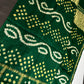 Bandhani Bhandej Green Gharchola Modal Silk Saree - 