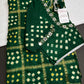 Bandhani Bhandej Green Gharchola Modal Silk Saree - 