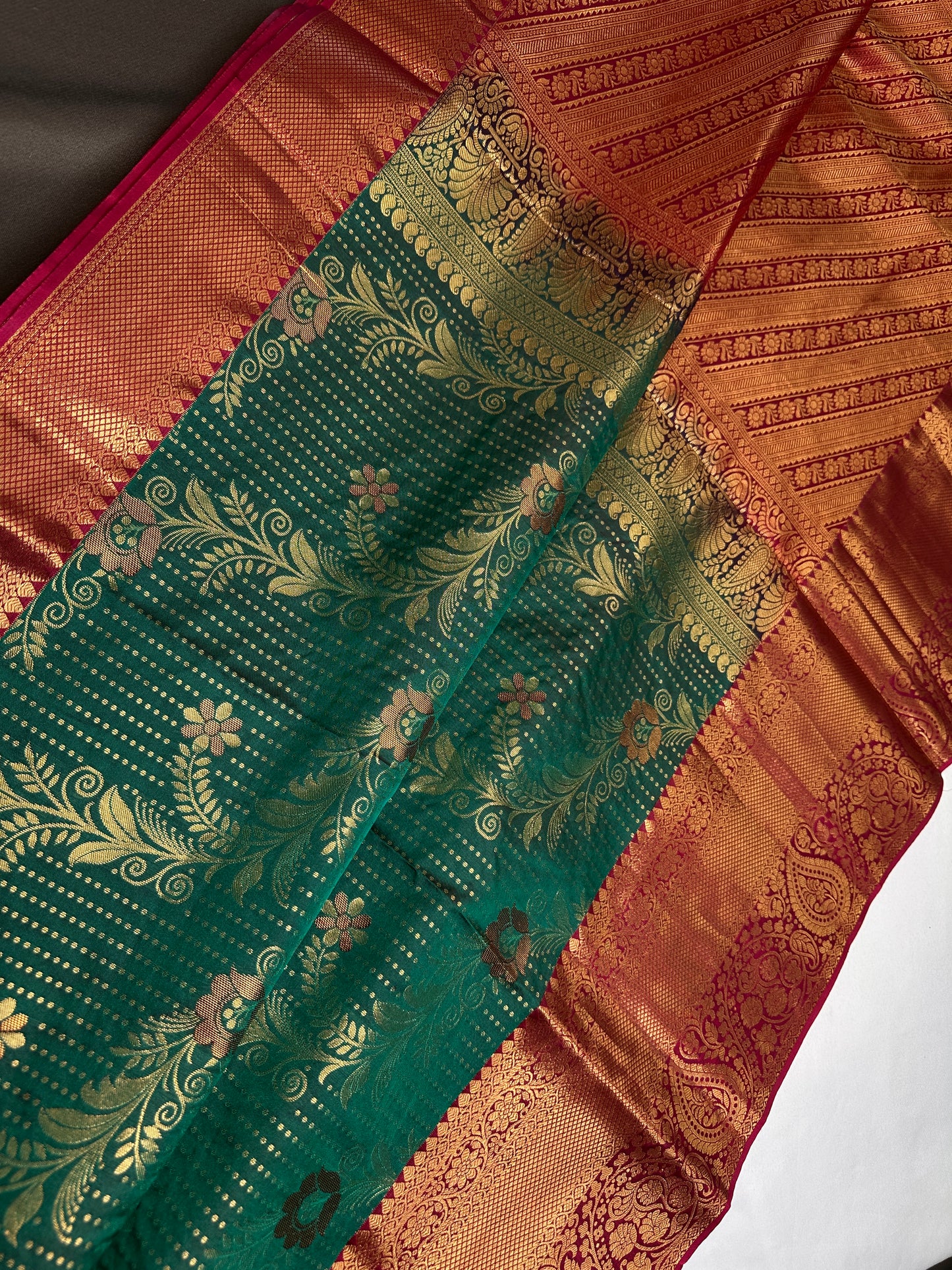 Kanchi Light Weight Semi Silk Green  Saree - 