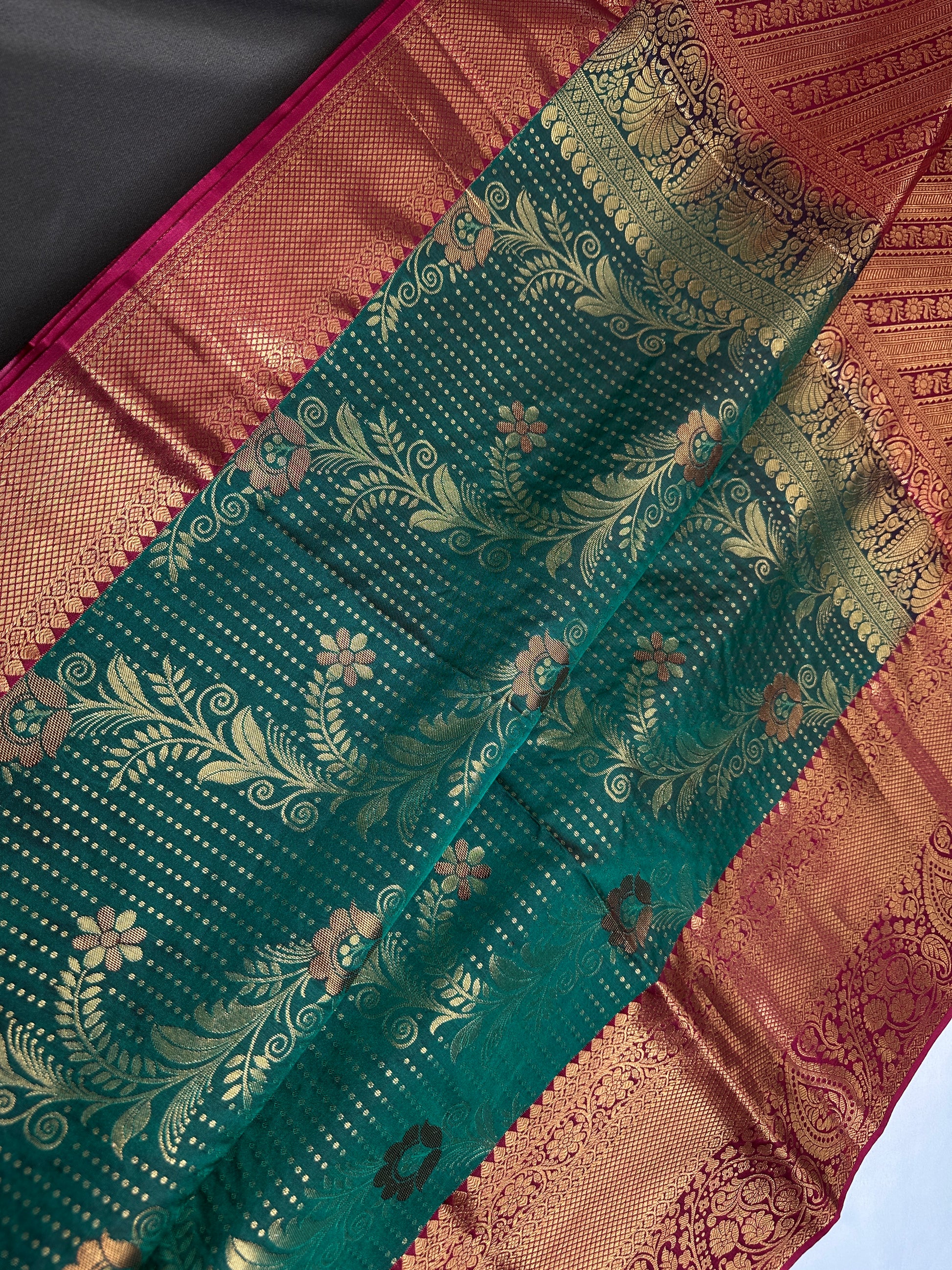 Kanchi Light Weight Semi Silk Green  Saree - 