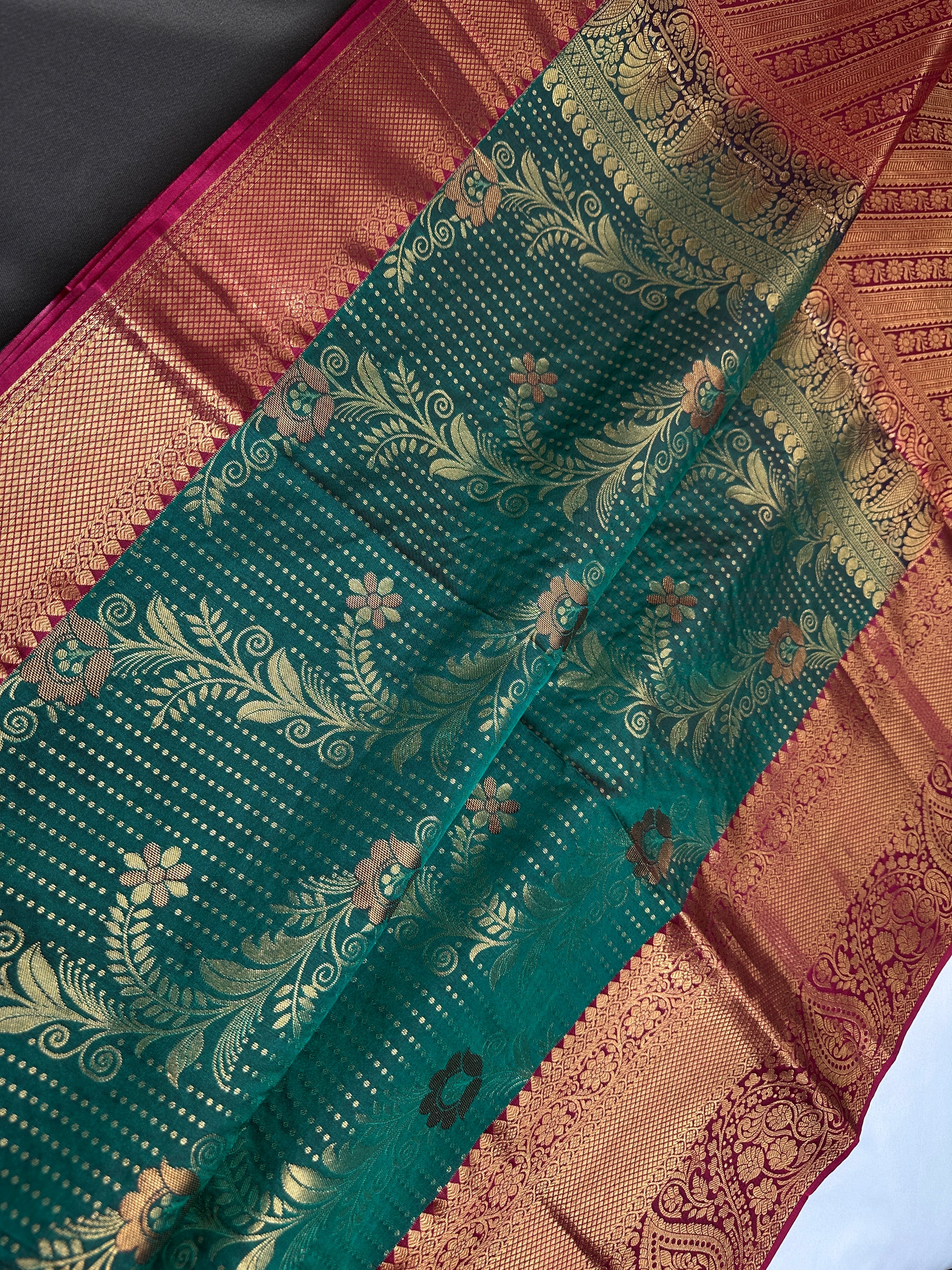 Kanchi Light Weight Semi Silk Green  Saree - 