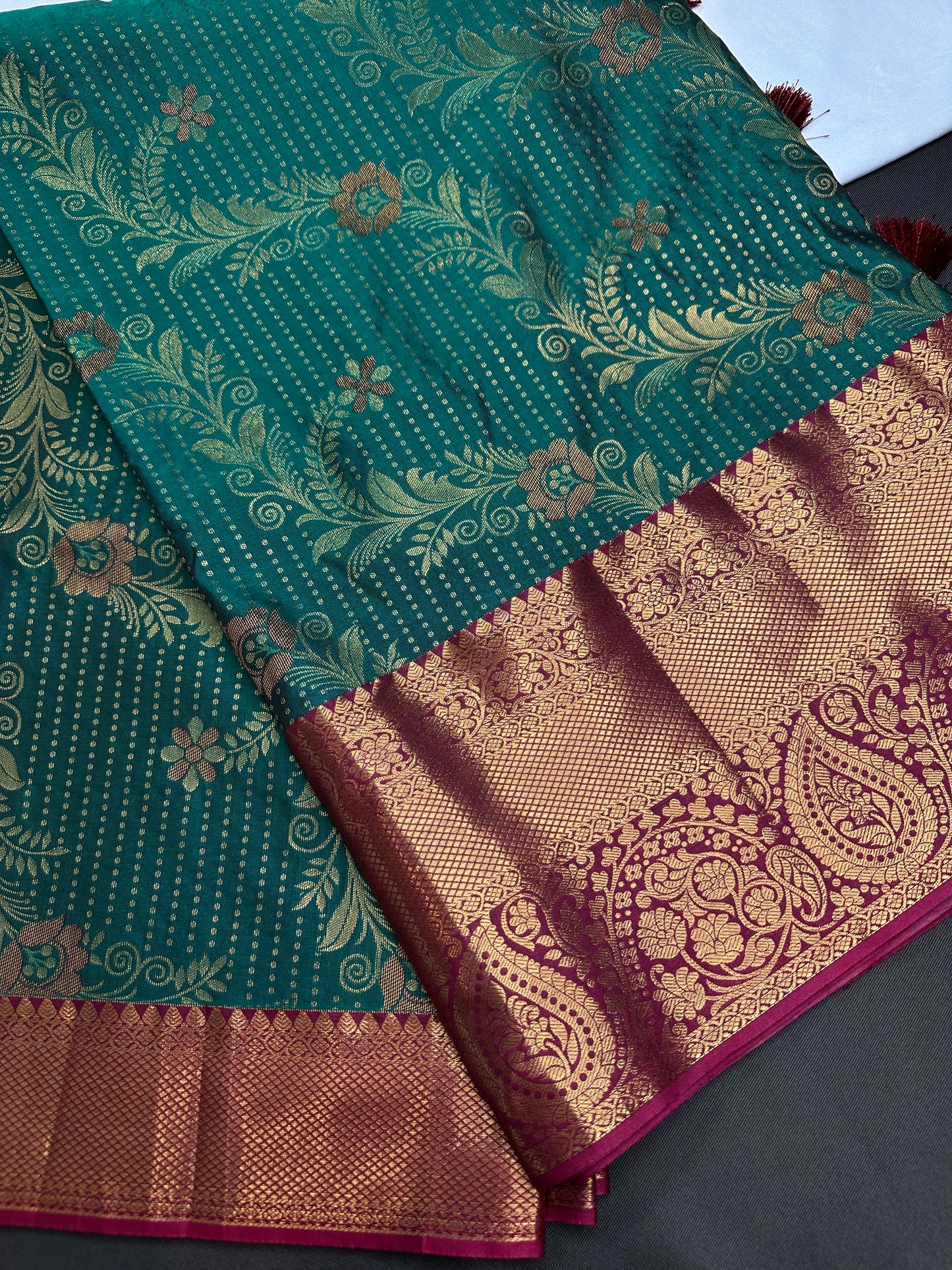 Kanchi Light Weight Semi Silk Green  Saree - 