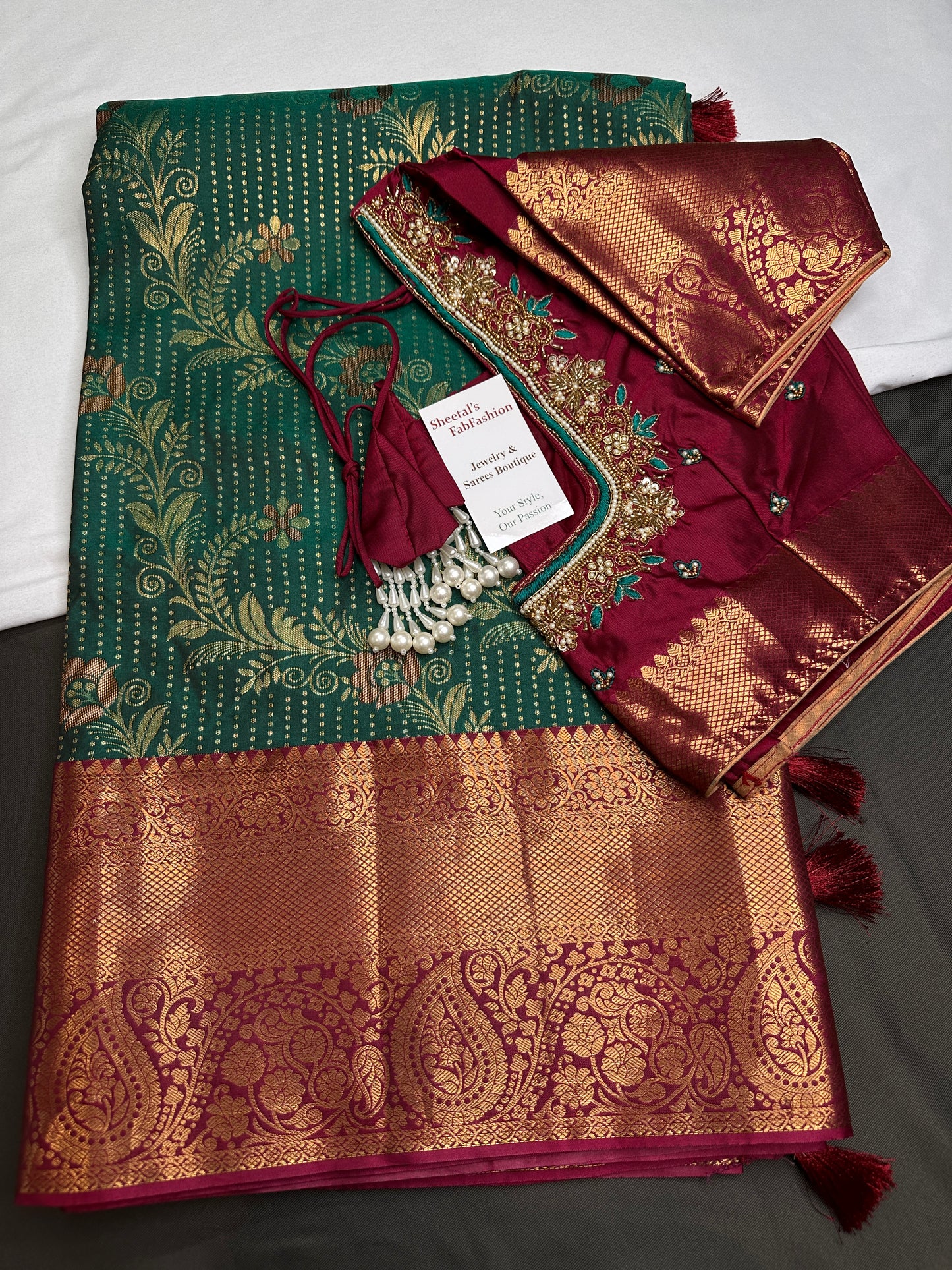 Kanchi Light Weight Semi Silk Green  Saree - 