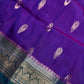 Kanchi Light Weight Semi Silk Purple Green  Saree - 