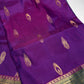 Kanchi Light Weight Semi Silk Purple Green  Saree - 