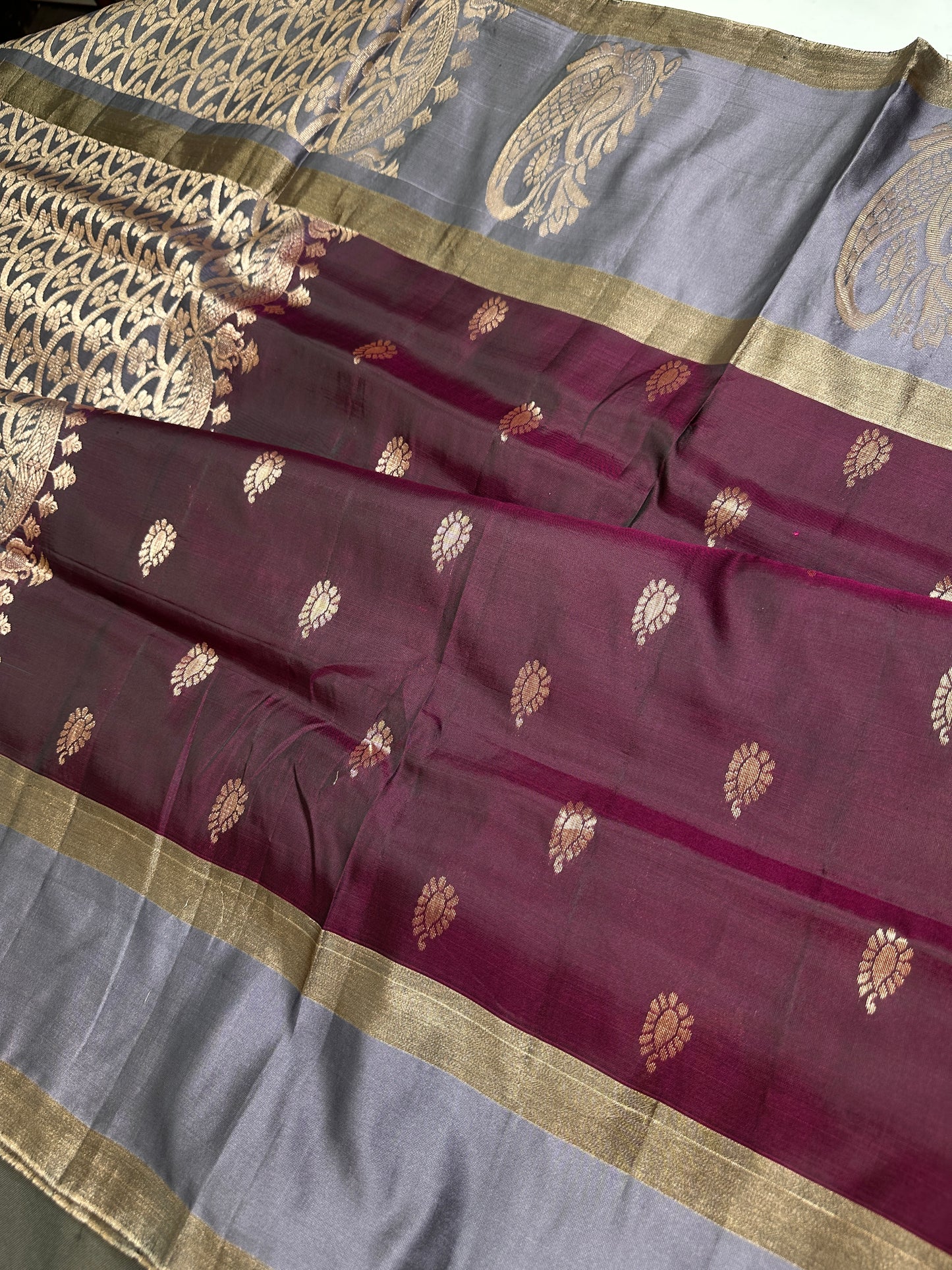 Wine Red Light Weight Kanchi Soft Silk  Saree - 