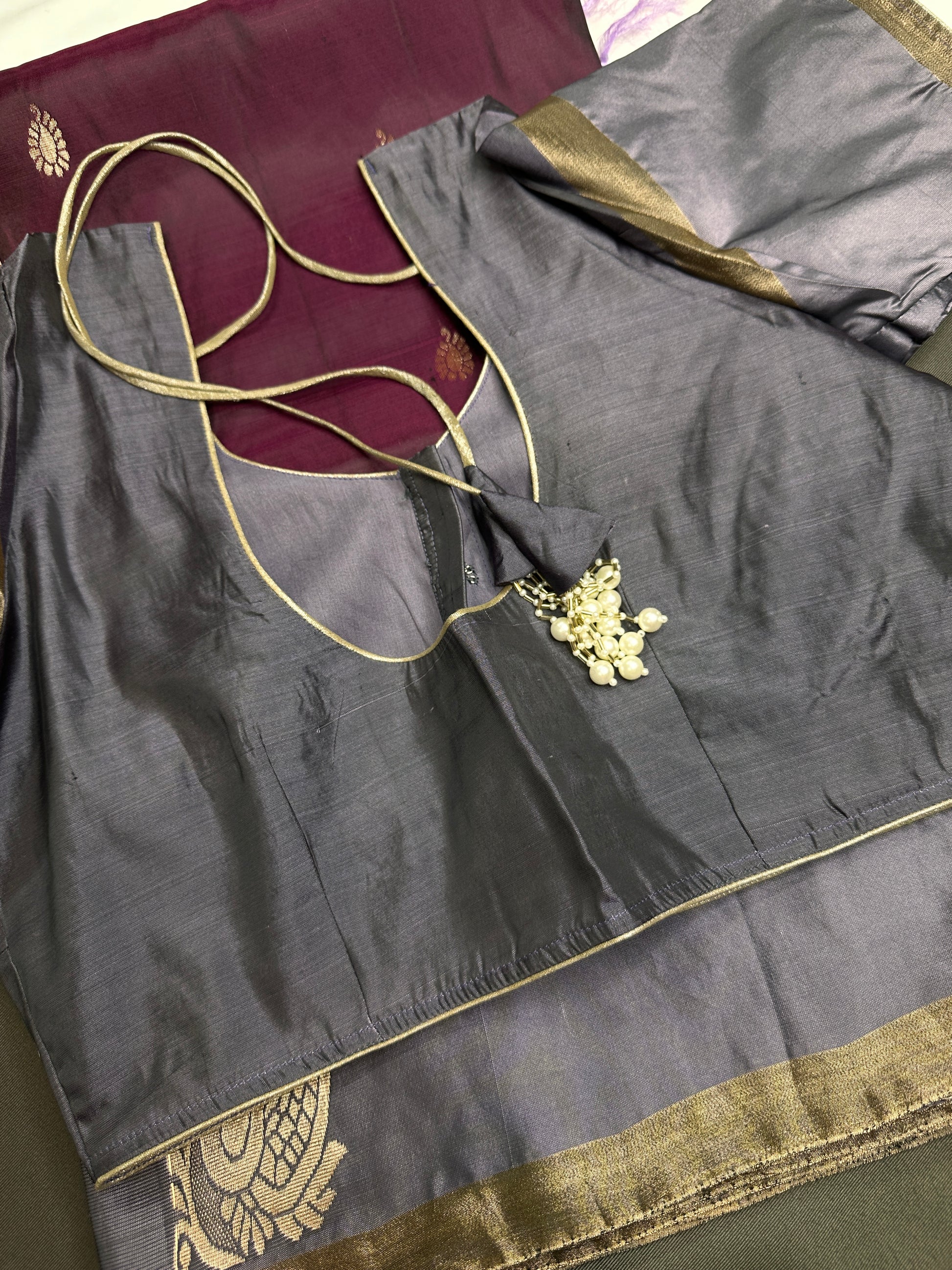Wine Red Light Weight Kanchi Soft Silk  Saree - 