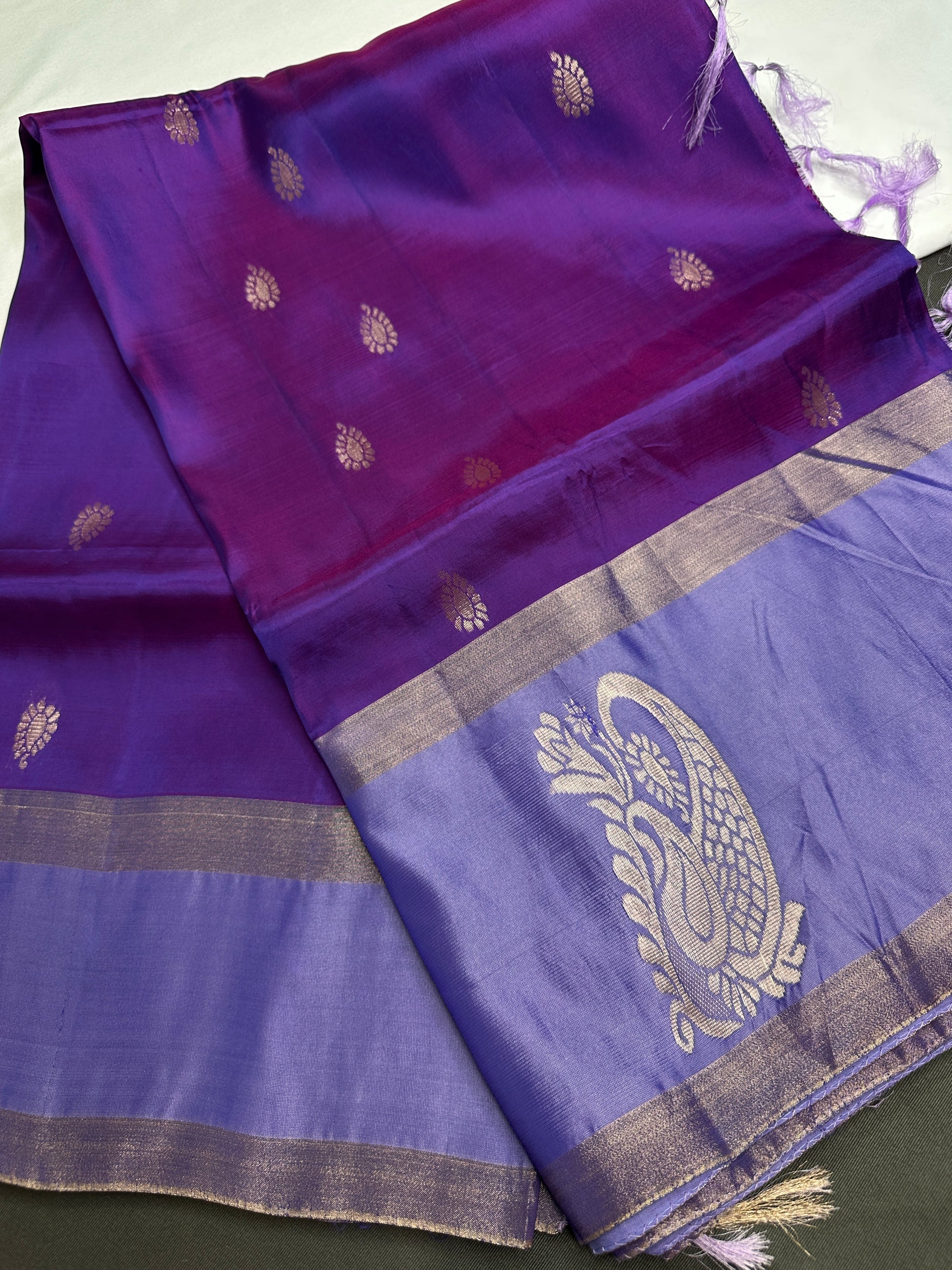 Purple Light Weight Kanchi Soft Silk  Saree - 
