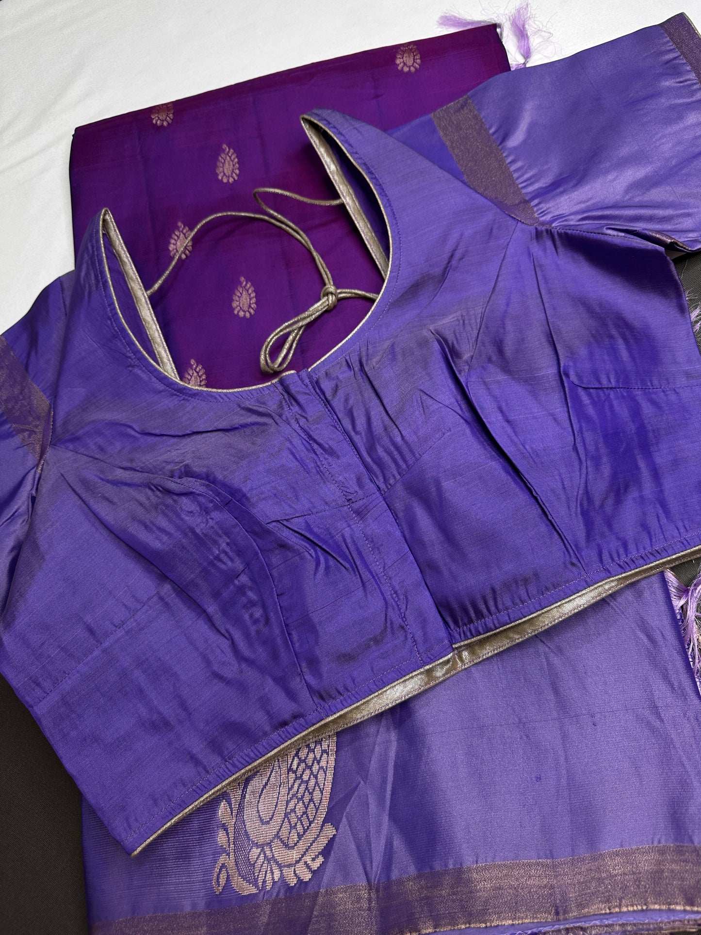 Purple Light Weight Kanchi Soft Silk  Saree - 