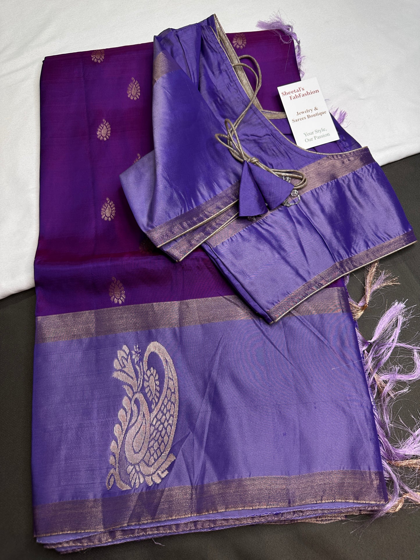 Purple Light Weight Kanchi Soft Silk  Saree - 