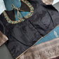 Teal Light Weight Kanchi Soft Handloom Silk  Saree - 