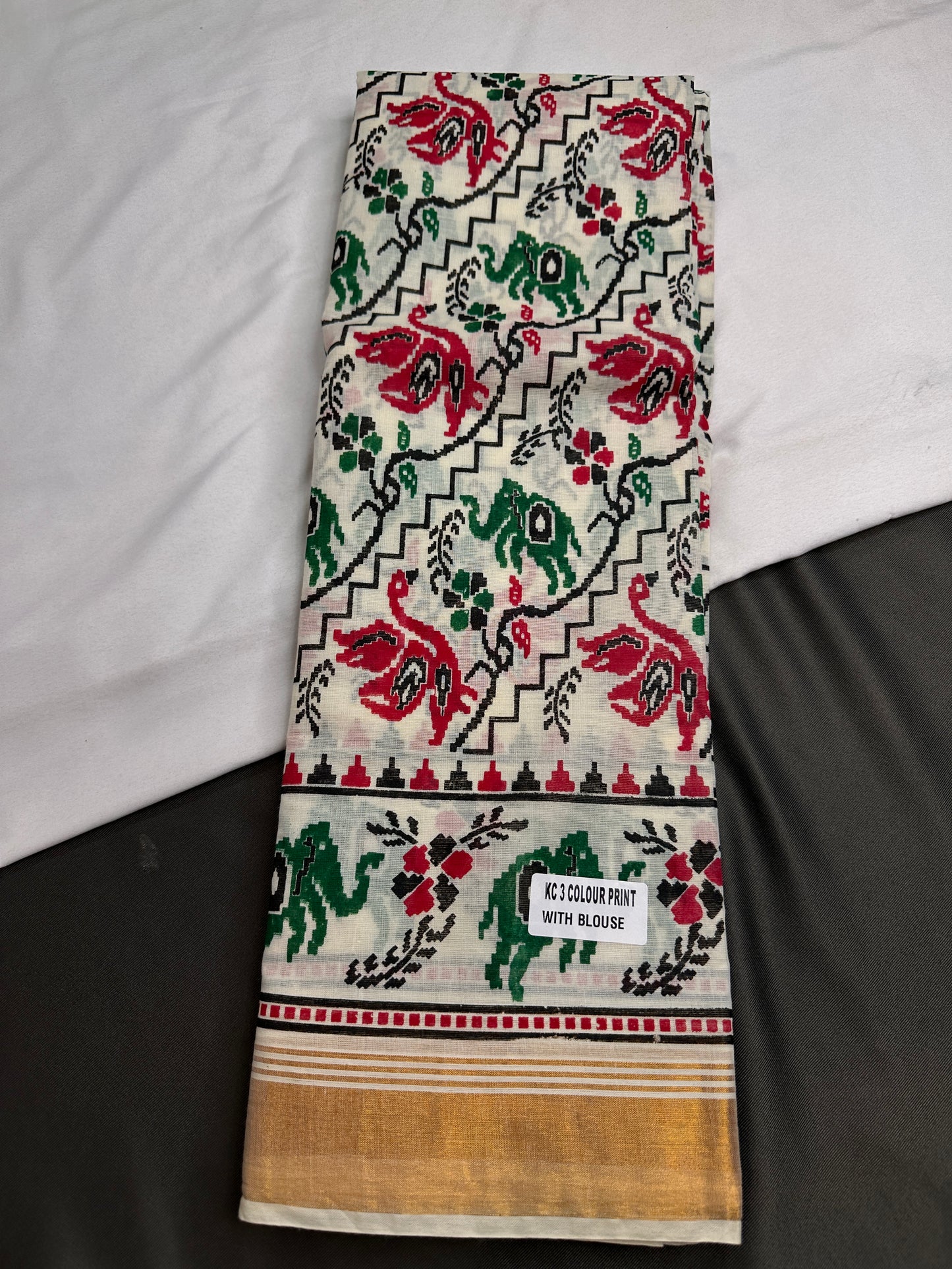 Onam Cotton Printed Saree - 