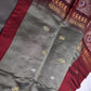 Grey Red Kanchi Handloom Pure Silk  Saree - 