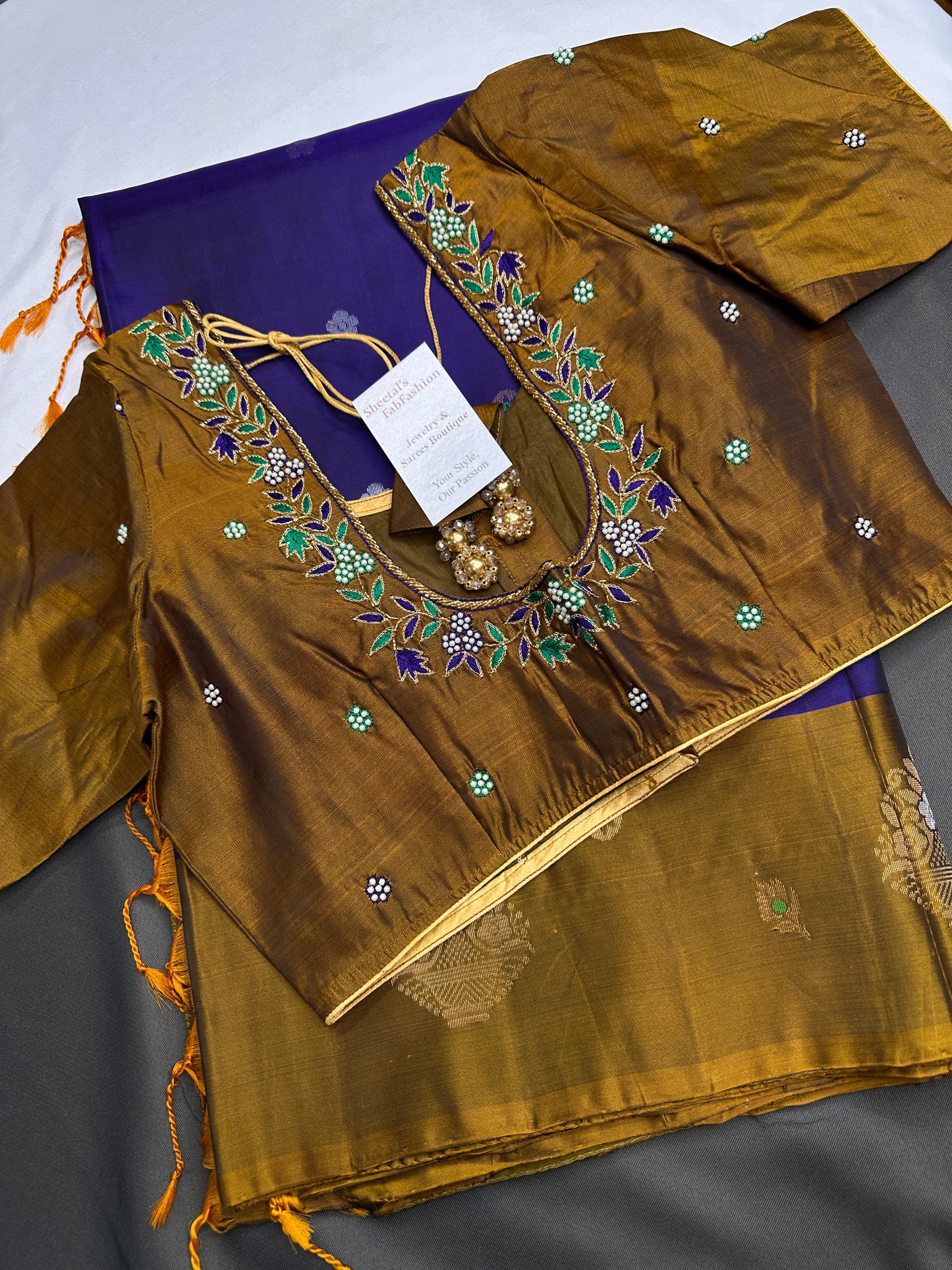 Purple Mustard Kanchi Handloom Pure Silk  Saree - 