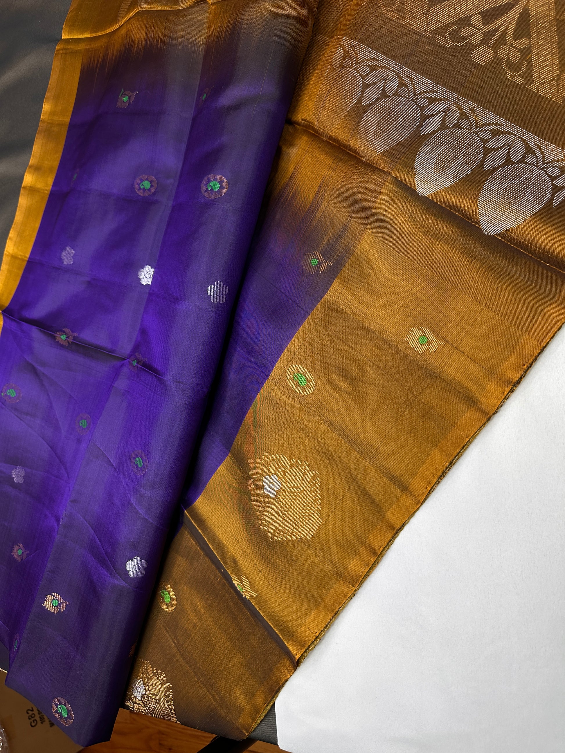 Purple Mustard Kanchi Handloom Pure Silk  Saree - 
