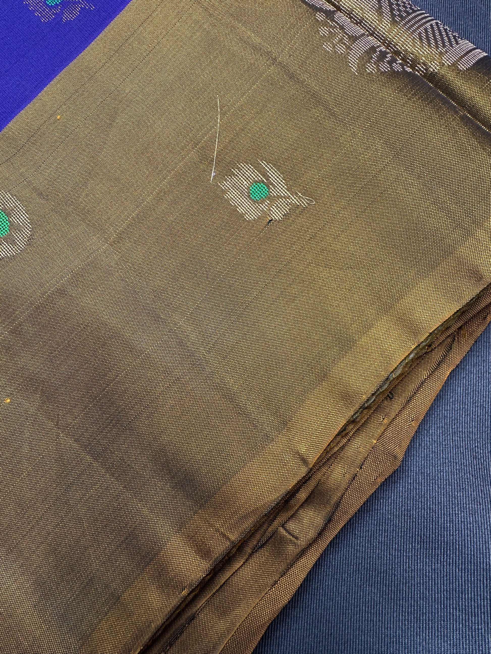 Purple Mustard Kanchi Handloom Pure Silk  Saree - 