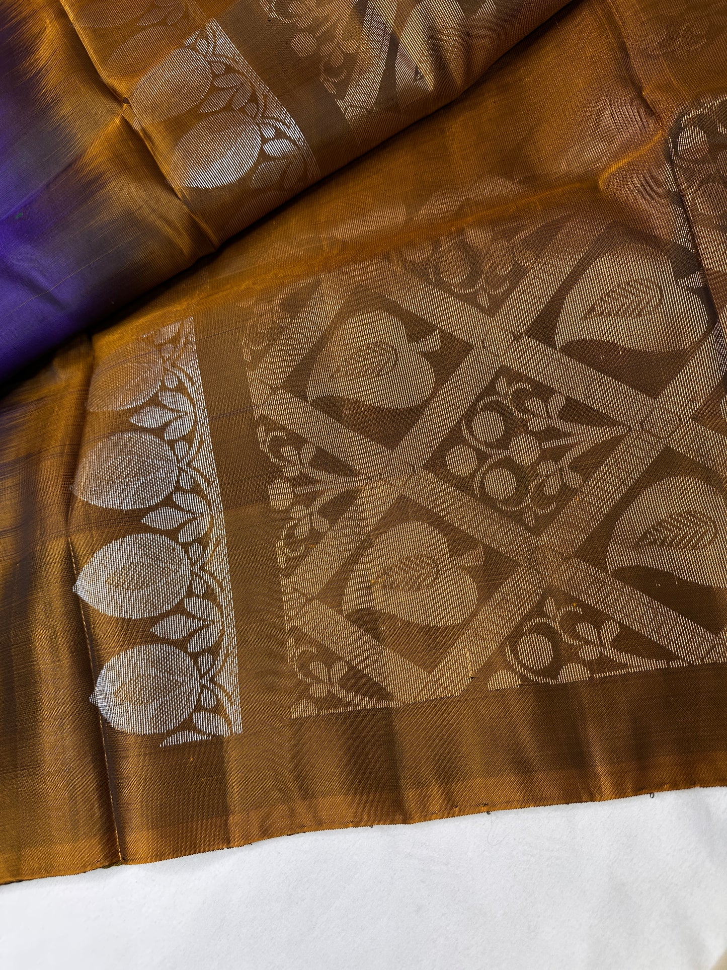 Purple Mustard Kanchi Handloom Pure Silk  Saree - 