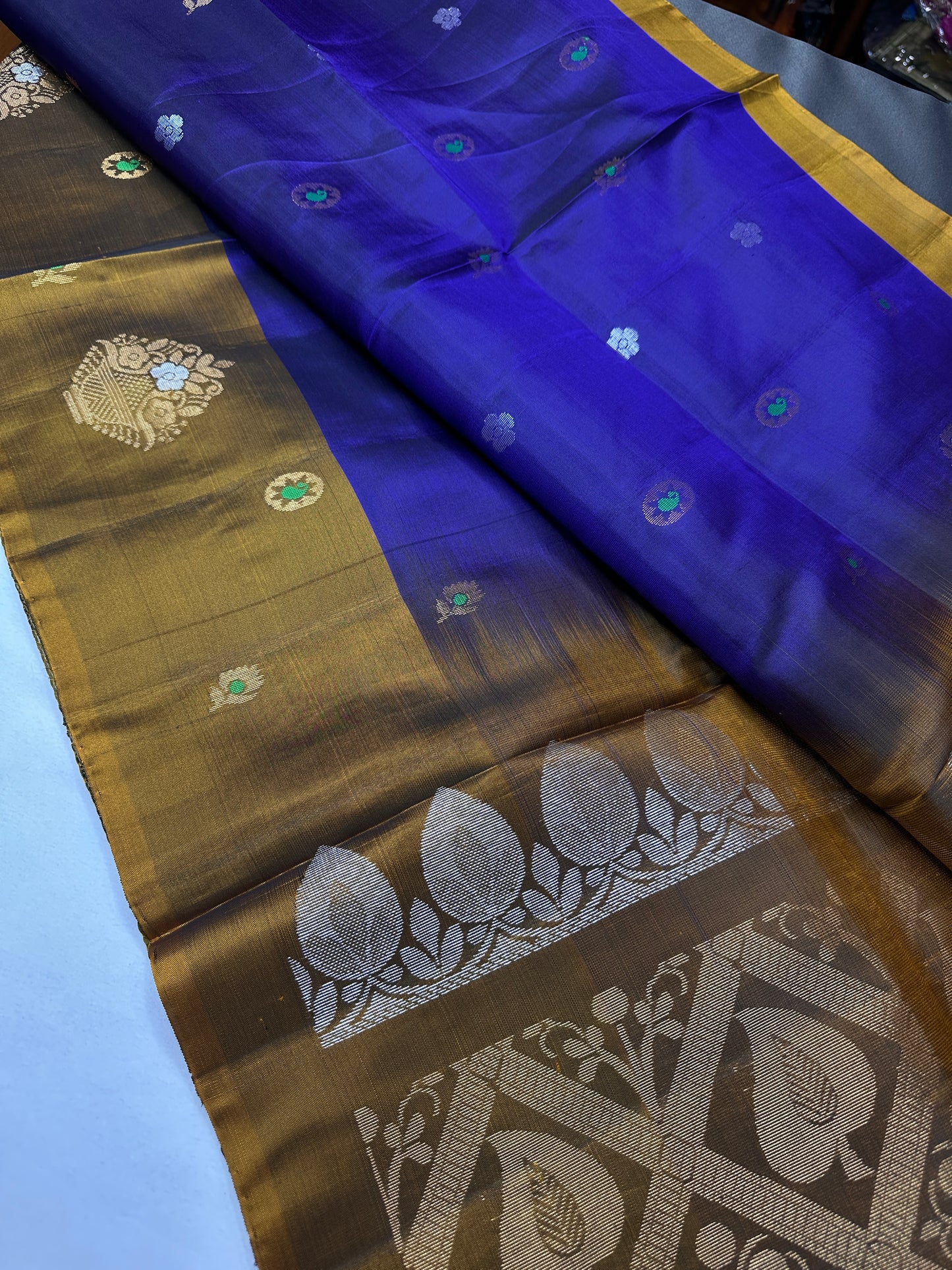 Purple Mustard Kanchi Handloom Pure Silk  Saree - 
