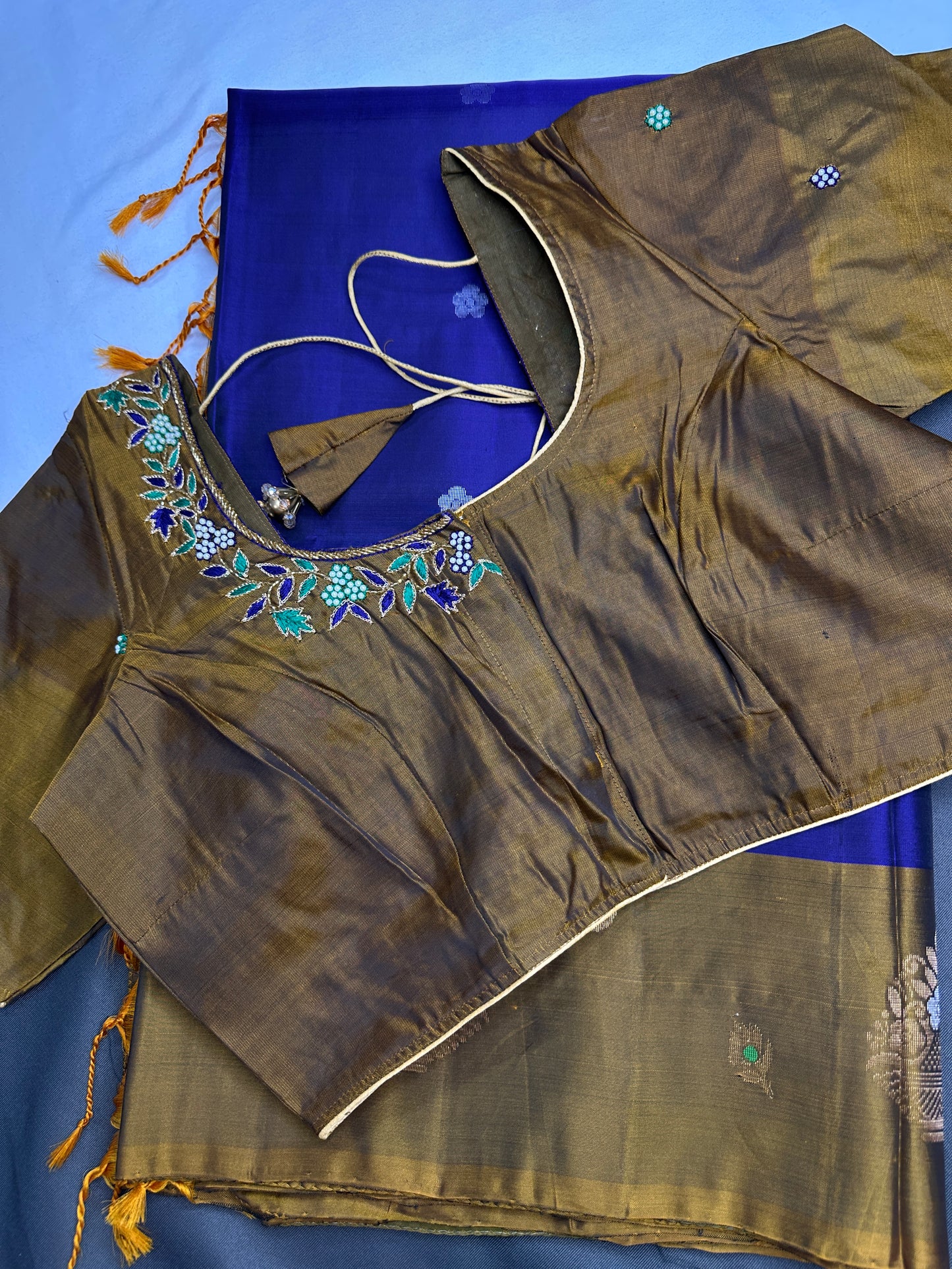 Purple Mustard Kanchi Handloom Pure Silk  Saree - 