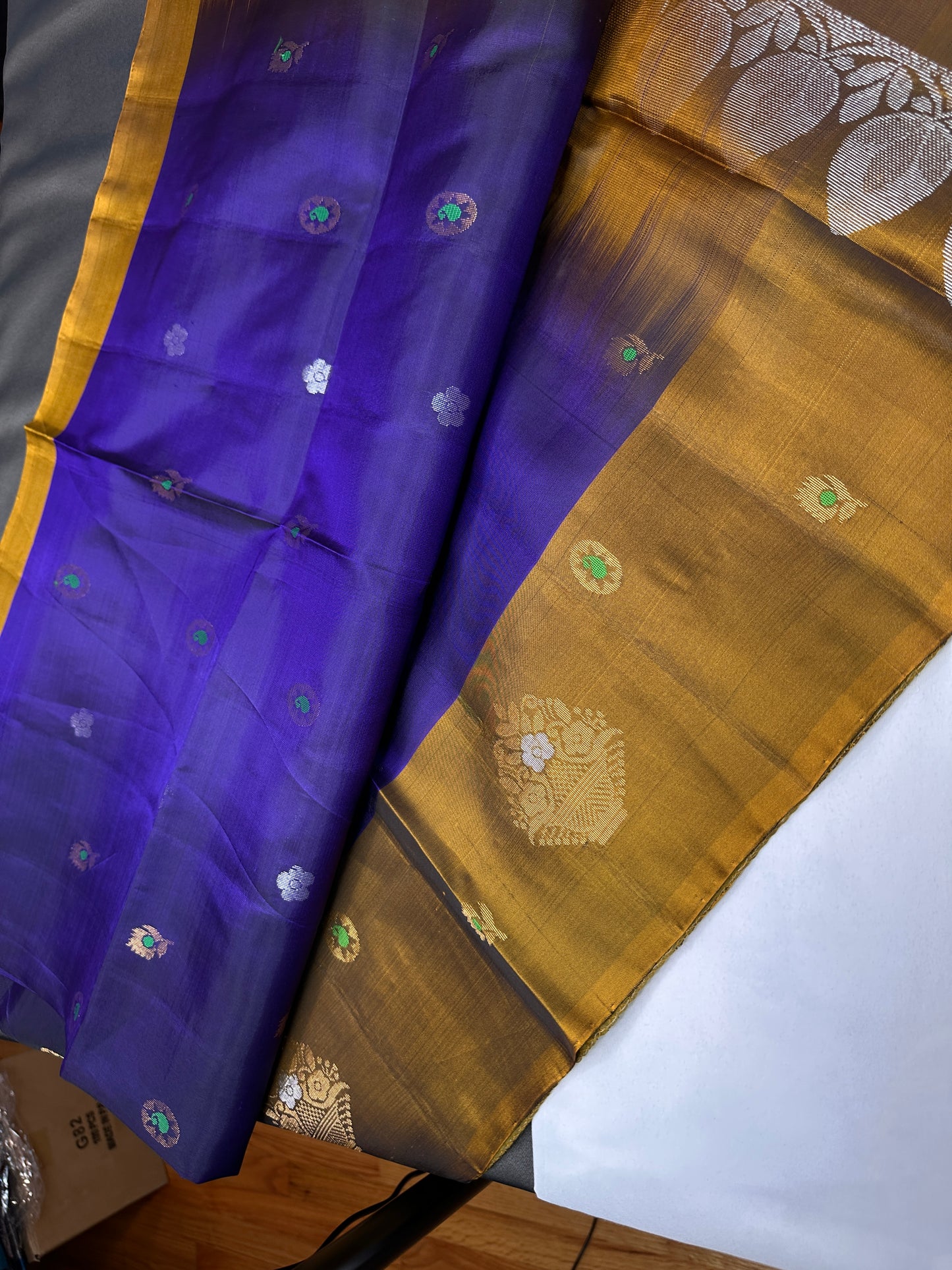 Purple Mustard Kanchi Handloom Pure Silk  Saree - 