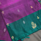 Purple Green Kanchi Handloom Pure Silk  Saree - 