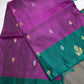 Purple Green Kanchi Handloom Pure Silk  Saree - 