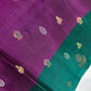 Purple Green Kanchi Handloom Pure Silk  Saree - 