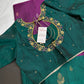 Purple Green Kanchi Handloom Pure Silk  Saree - 