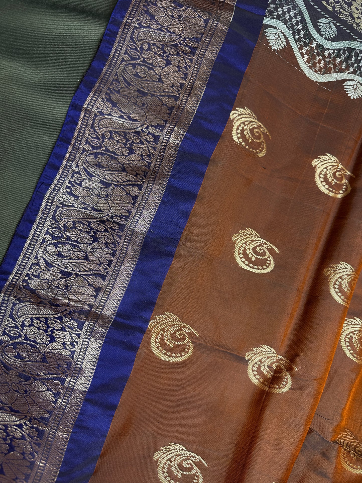 Brown Light Weight Kanchi Soft Handloom Silk  Saree - 