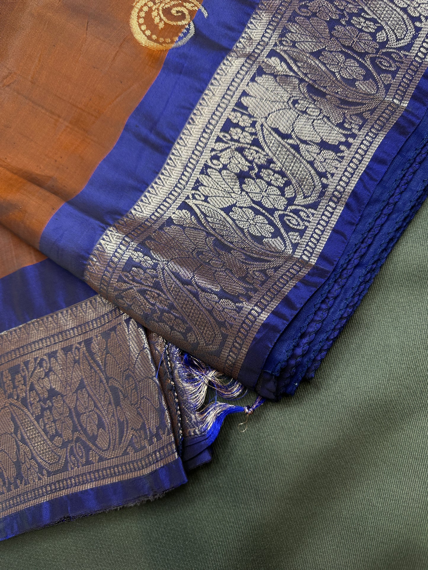Brown Light Weight Kanchi Soft Handloom Silk  Saree - 