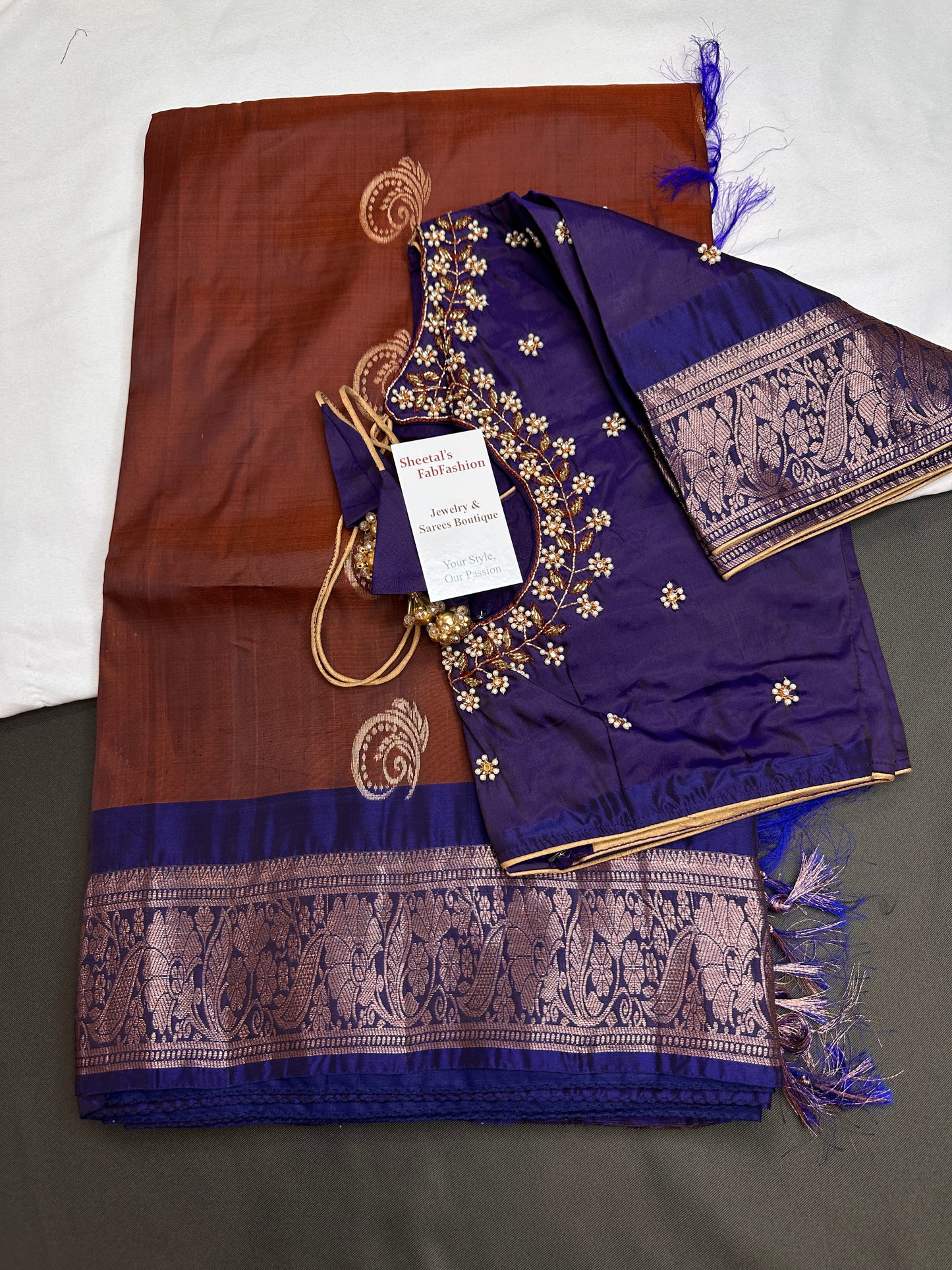 Brown Light Weight Kanchi Soft Handloom Silk  Saree - 