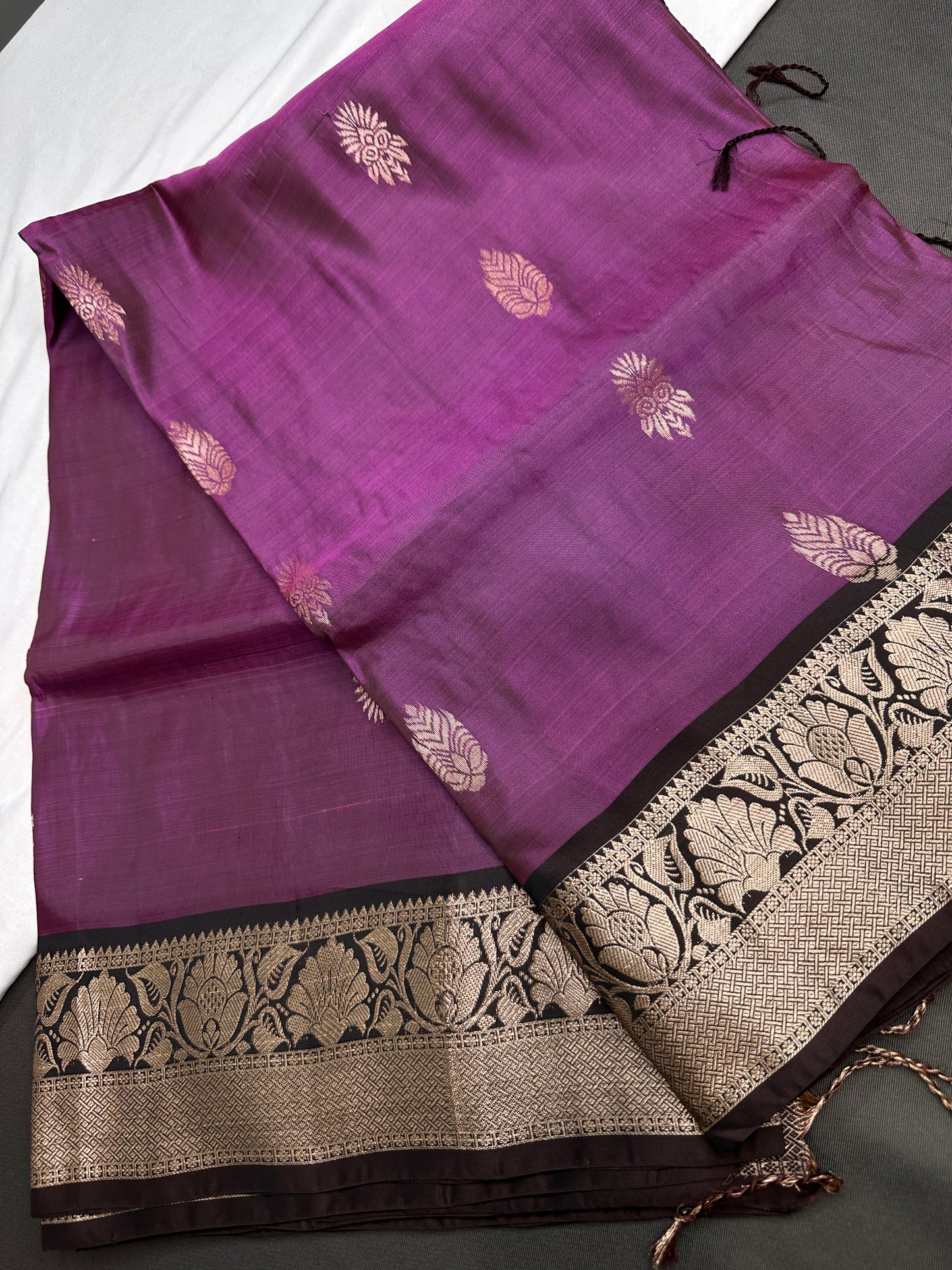 Purple Light Weight Kanchi Soft Handloom Silk  Saree - 