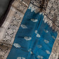 Peacock Blue Light Weight Kanchi Soft Handloom Silk  Saree - 