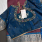 Plum Blue Light Weight Kanchi Soft Handloom Silk  Saree - 