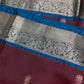 Plum Blue Light Weight Kanchi Soft Handloom Silk  Saree - 