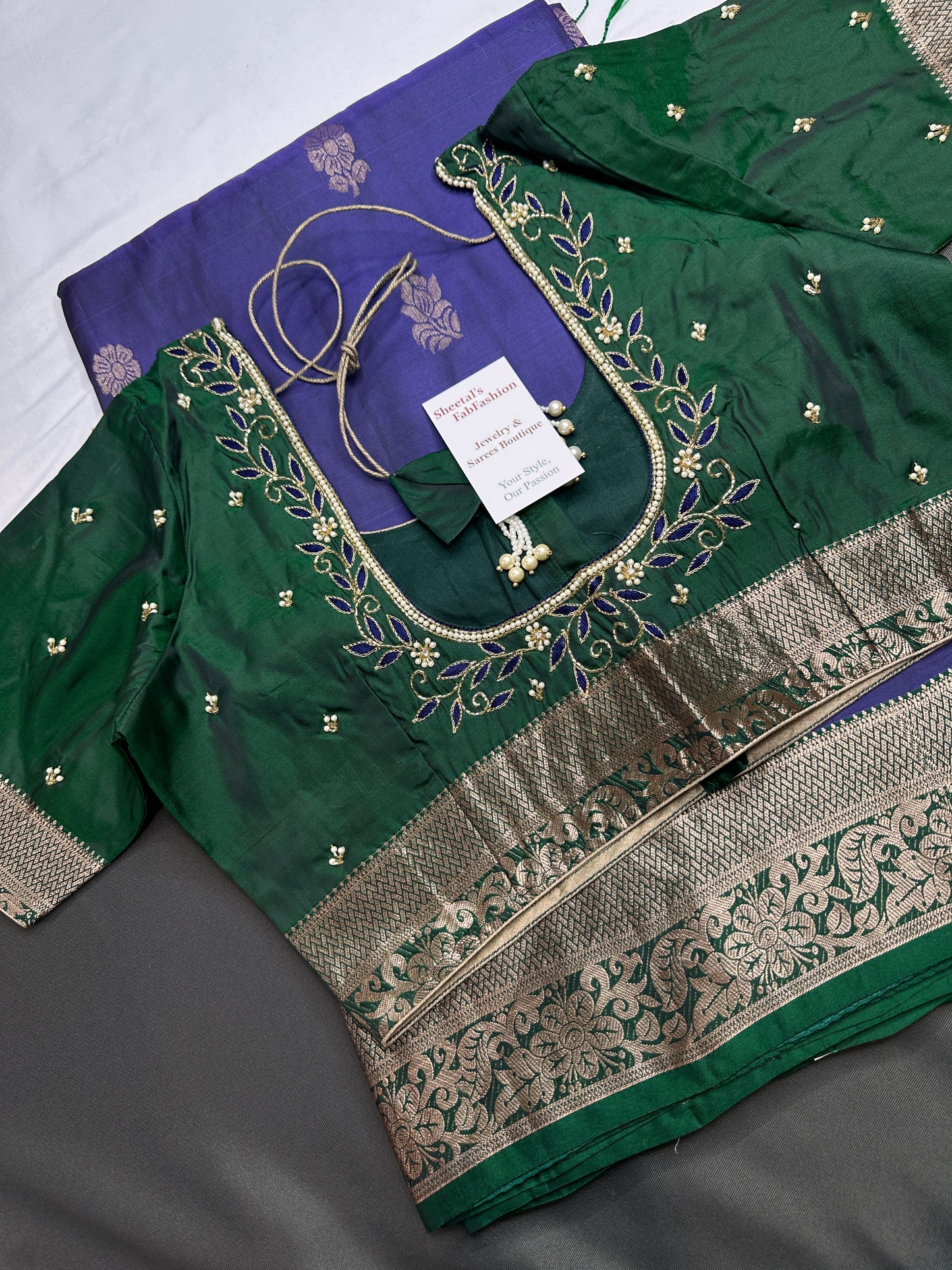 Blue Green Light Weight Kanchi Soft Handloom Silk  Saree - 