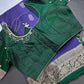 Blue Green Light Weight Kanchi Soft Handloom Silk  Saree - 
