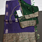 Blue Green Light Weight Kanchi Soft Handloom Silk  Saree - 