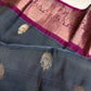 Grey Magenta Light Weight Kanchi Soft Handloom Silk  Saree - 