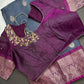 Grey Magenta Light Weight Kanchi Soft Handloom Silk  Saree - 