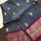 Grey Magenta Light Weight Kanchi Soft Handloom Silk  Saree - 