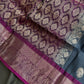 Grey Magenta Light Weight Kanchi Soft Handloom Silk  Saree - 