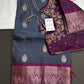 Grey Magenta Light Weight Kanchi Soft Handloom Silk  Saree - 