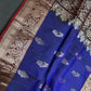 Blue Maroon Light Weight Kanchi Soft Handloom Silk  Saree - 